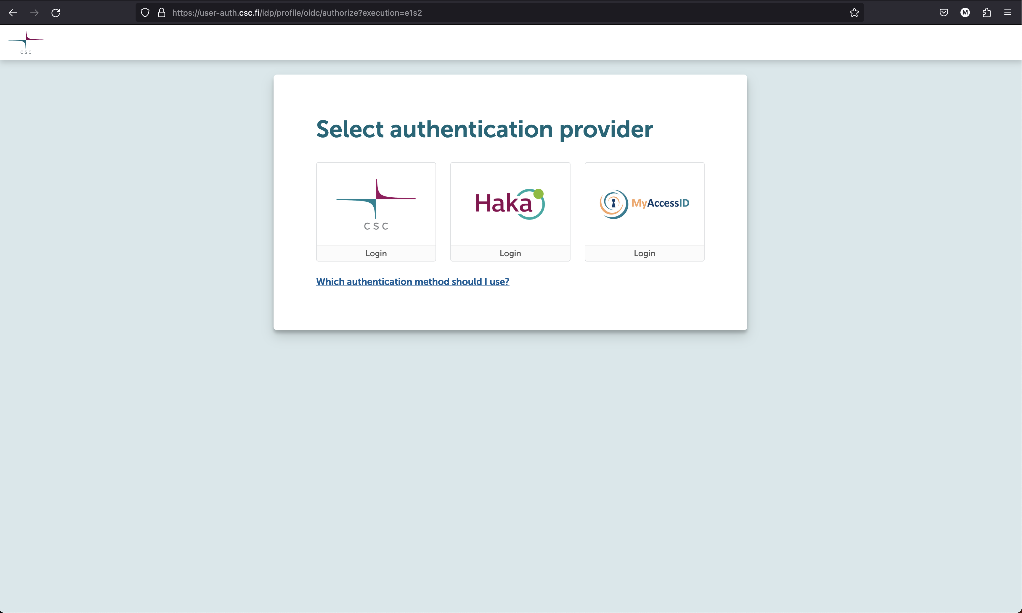 Screenshot of auth.lumidata.eu authentication providers